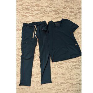 Figs Scrub Set XXS Caribbean Blue